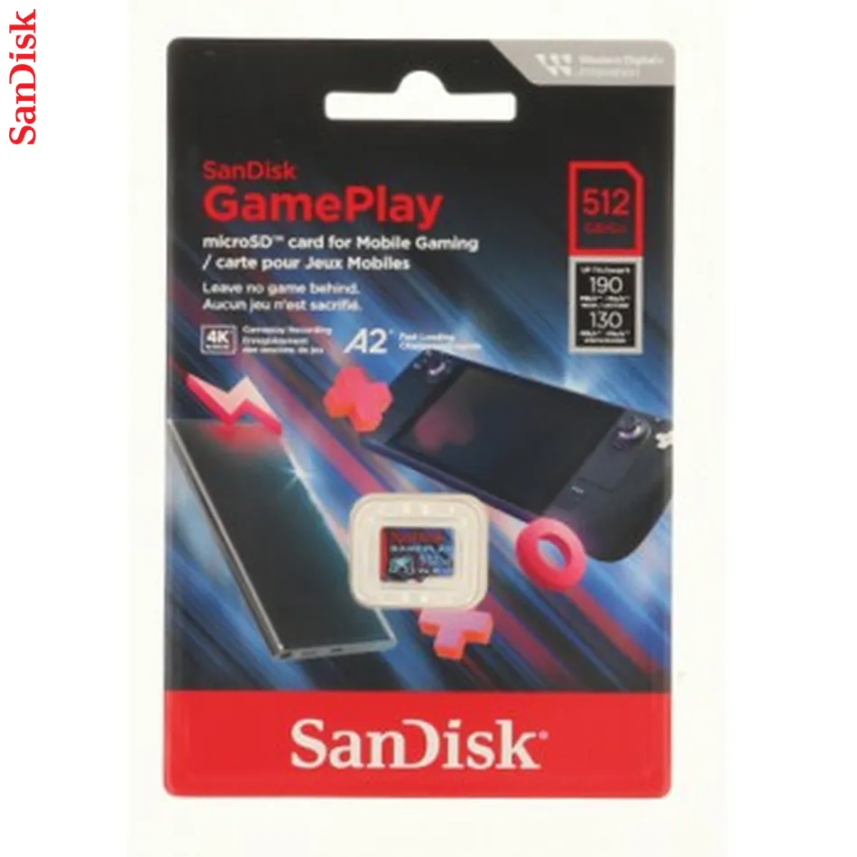 SanDisk GamePlay microSDXC UHS-I Card, 512 GB Gaming microSDXC, 190 MB/s, 130 MB