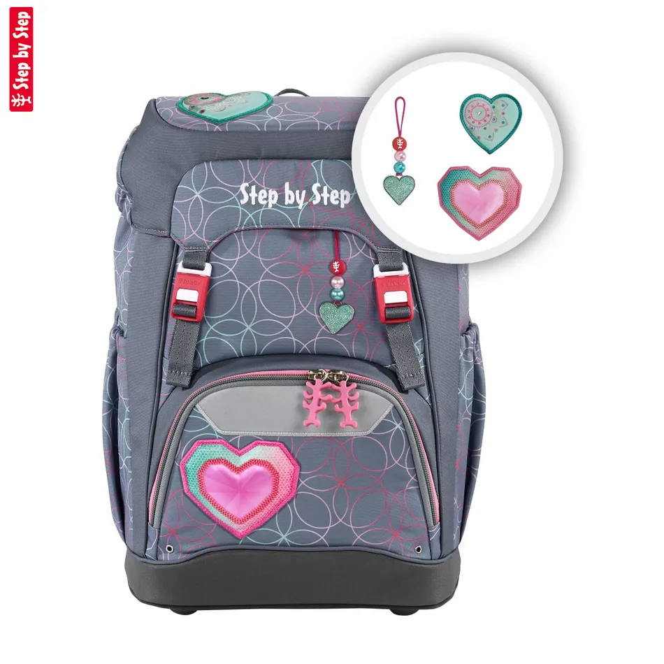 Školský ruksak Step by Step GRADE Glitter Heart Hazle, AGR certifikát