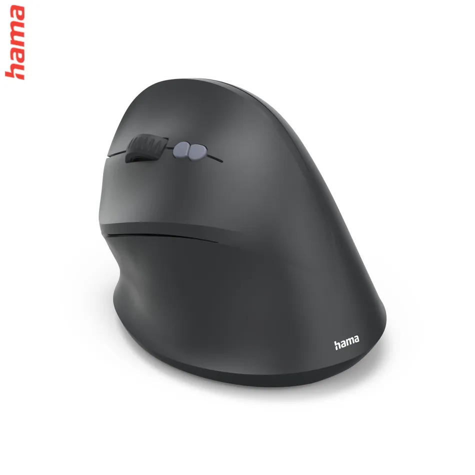 Hama vertikálna ergonomická bezdrôtová myš EWM-600L, pre ľavákov, nabíjacia, čierna