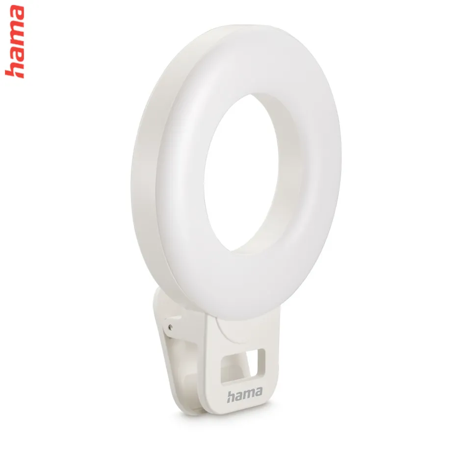 Hama ToGo, LED kruhové selfie svetlo, svorka na mobil, 60 LED, priemer 9,6 cm, nabíjacie