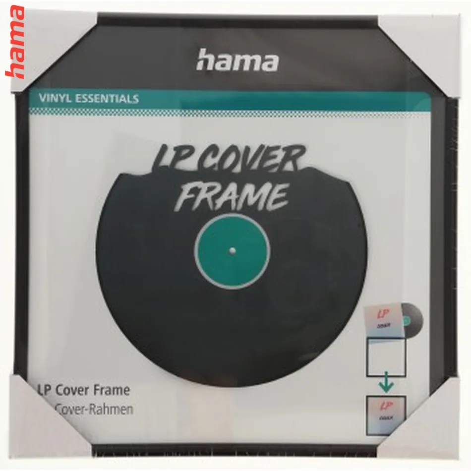 Hama rám na obal gramofónovej platne (LP/vinyl), 31,5x31,5 cm, hliníkový, matný čierny
