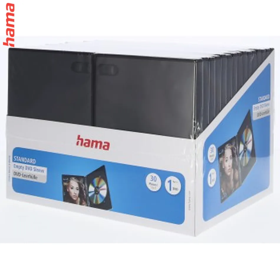 Hama DVD obal na 1 DVD, s fóliou, čierny, balenie 30 ks (cena uvedená za balenie)