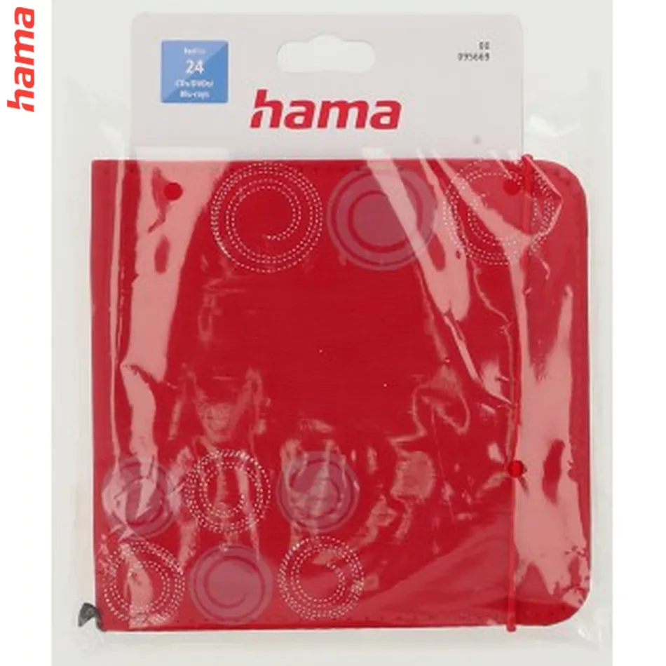 Hama Up to Fashion, puzdro na 24 CD/DVD/Blu-ray diskov, červené