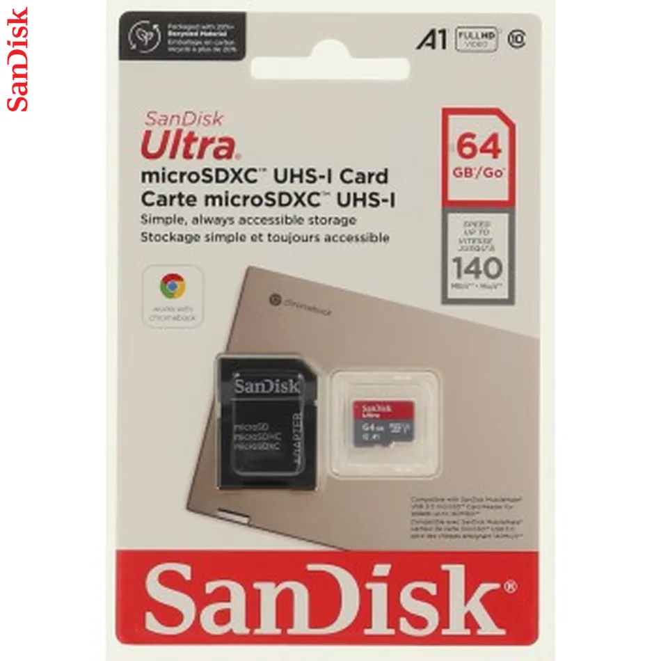 SanDisk microSDXC 64 GB prenosová rýchlosť 140 MB/s + Adapter