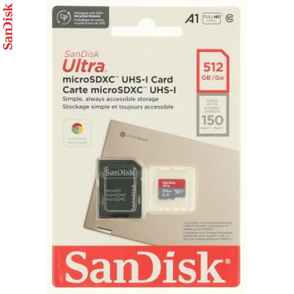 SanDisk Ultra microSDXC card for Chromebooks 512 GB, 150 MB/s, UHS-I, s adaptérom