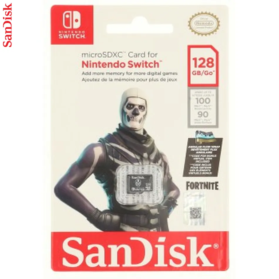 SanDisk Nintendo MicroSD UHS I Card - Fortnite Edition, Skull Trooper, 128 GB