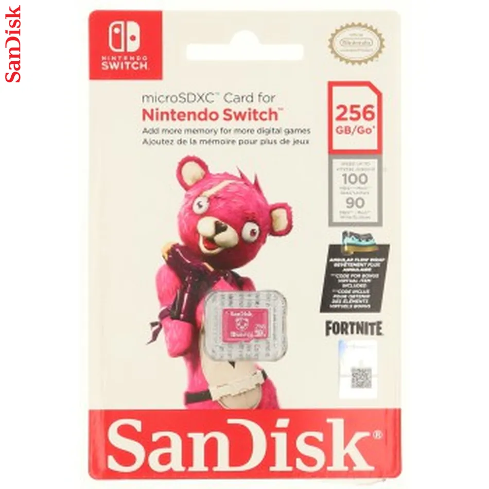 SanDisk Nintendo MicroSD UHS I Card - Fortnite Edition, Cuddle Team, 256 GB