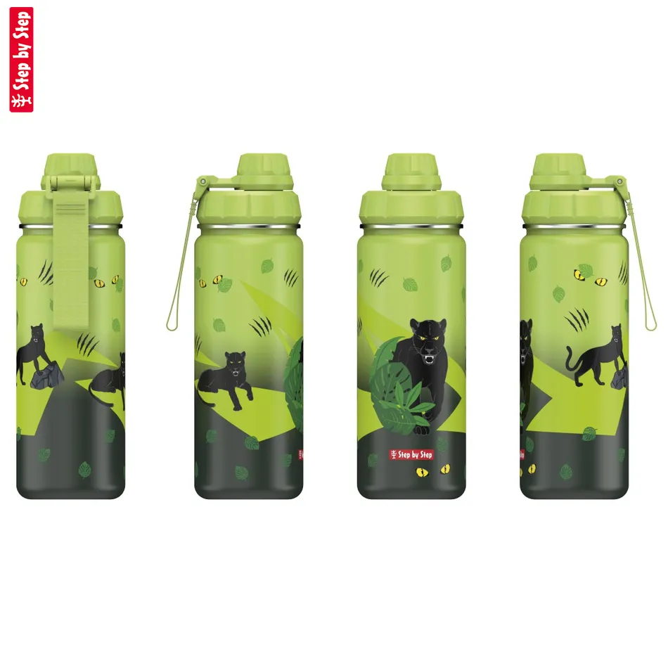 Izolovaná fľaška na nápoj z nerezovej ocele Step by Step 0,5 l, Black Cat