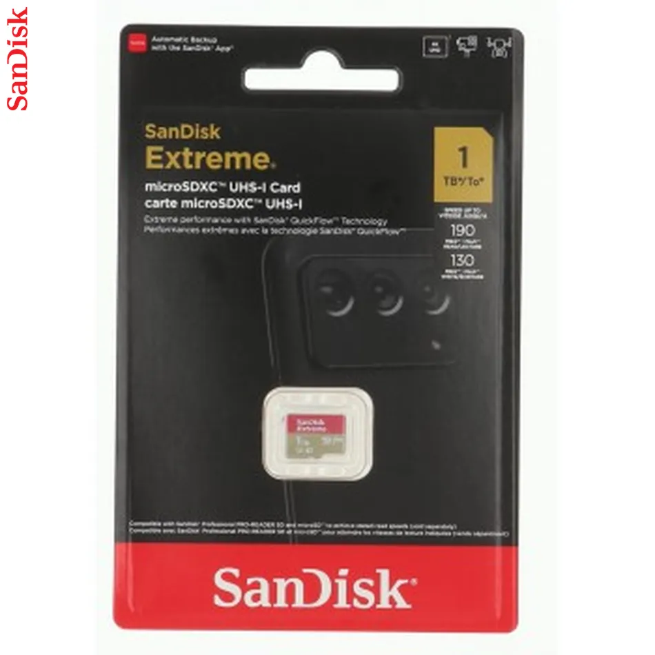 SanDisk microSDXC Extreme 1 TB (A2/ V30/ U3/ R190/ W130)