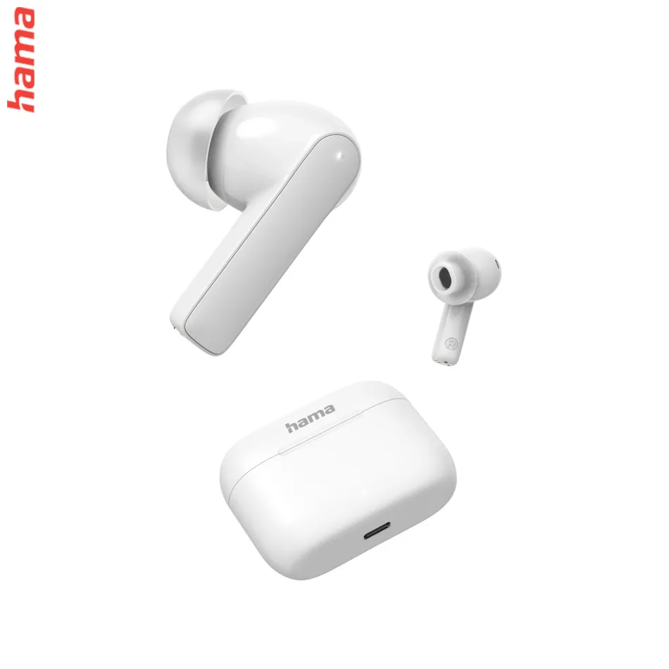Hama Bluetooth slúchadlá Passion Clear II, štuple, ANC/ENC, aplikácia, biele