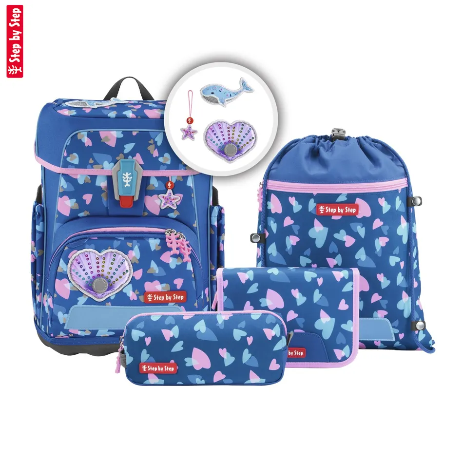 Školská taška Step by Step CLOUD REFLECT, Seashell Pearl - 5-dielny set, AGR certifikát