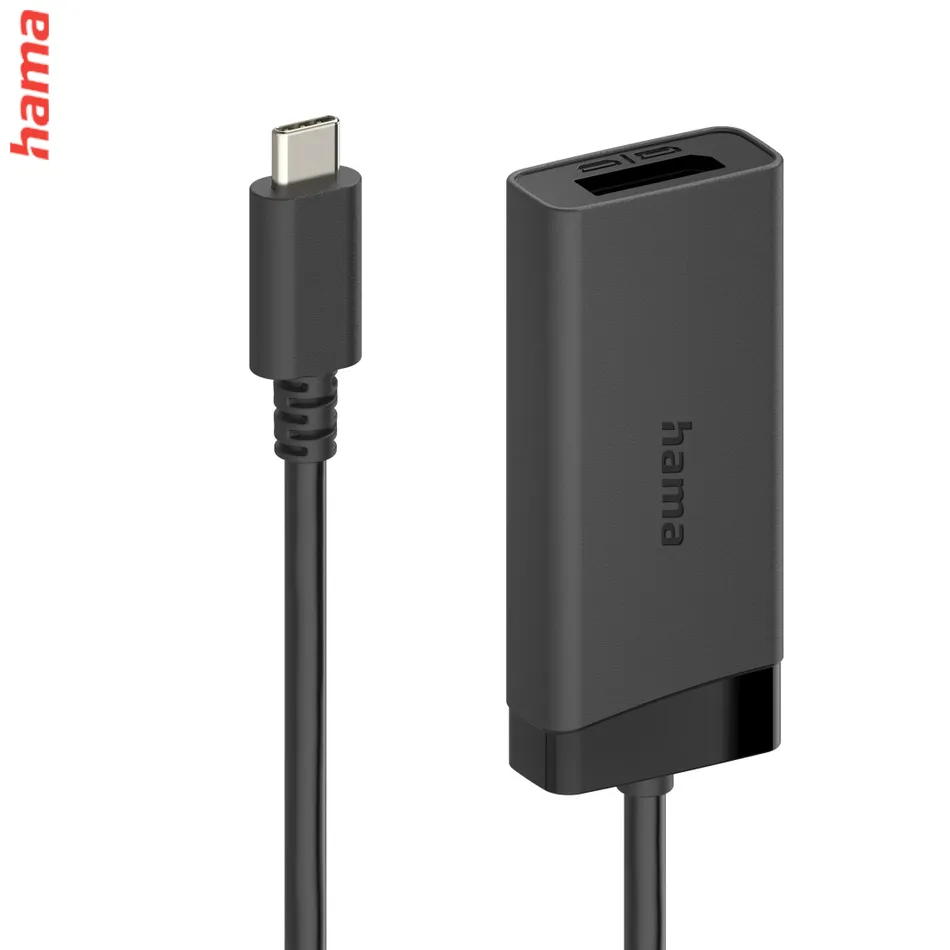 Hama Redukcia 2v1 USB-C na HDMI a DisplayPort, UHD 4K@60 Hz, Čierna