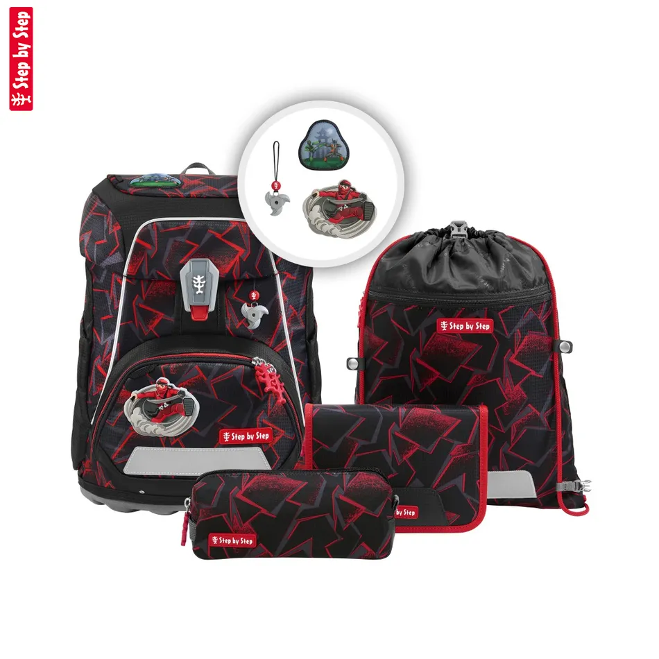 Step by Step školská taška FIT Ninja Yuma – 5-dielny set s AGR certifikátom