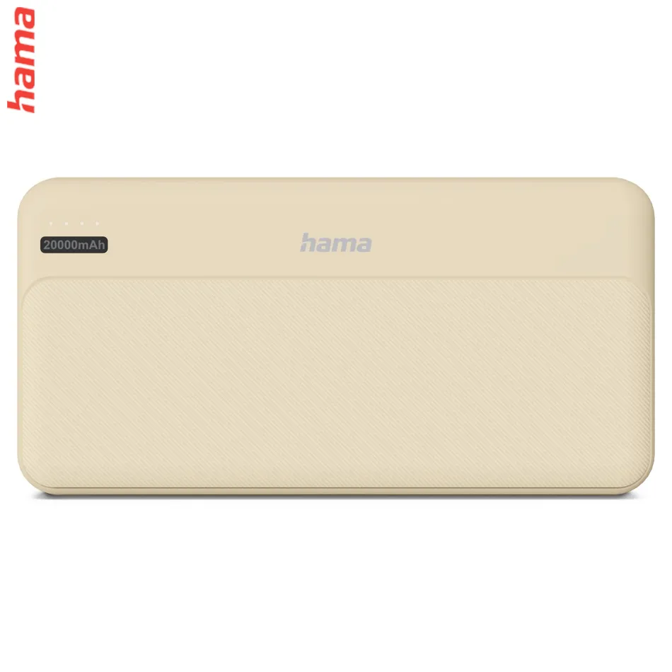 Hama Pocket 20, powerbanka 20000 mAh, 2,1 A, výstup: 2x USB-A, piesková