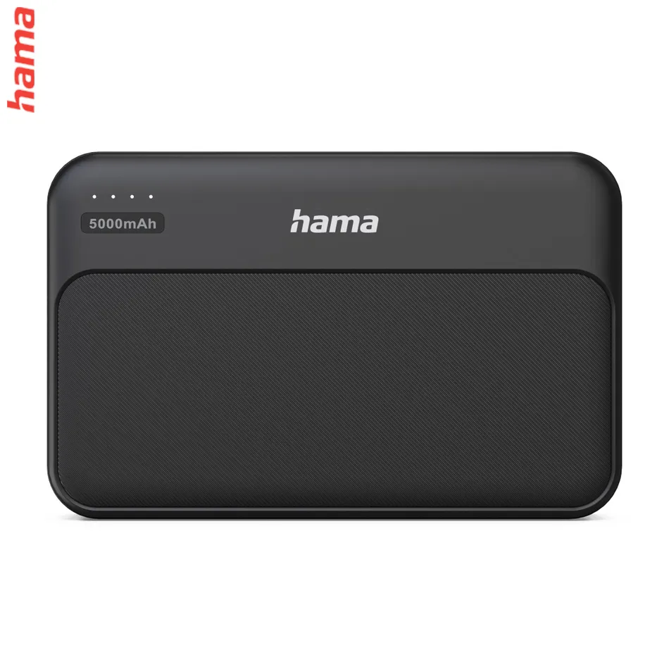Hama Pocket 5, powerbanka 5000 mAh, 2,1 A, výstup: 2x USB-A, čierna Farebný odtieň