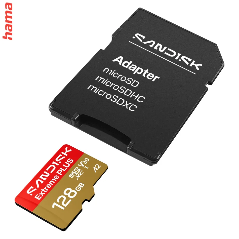 SanDisk microSDXC Extreme Plus 128GB (UHS-I, R250MB/s / W120MB/s, 5K, 4K UHD) + Ad