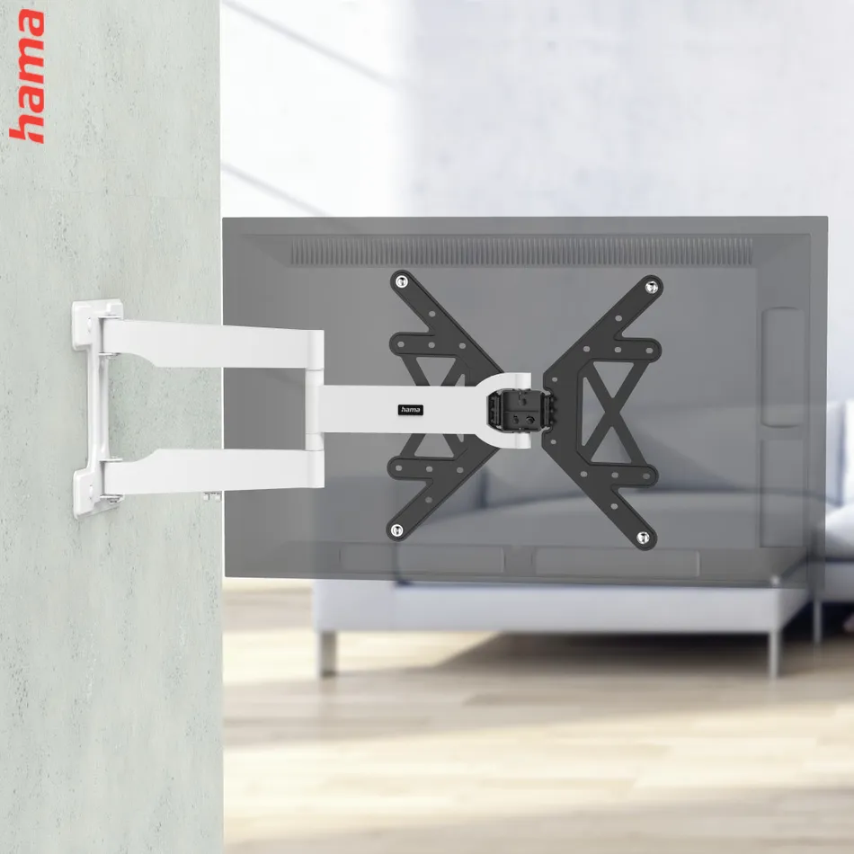 Hama nástěnný držiak TV Ultraslim, 400x400, pohyblivý, predĺžený, čierno-biely