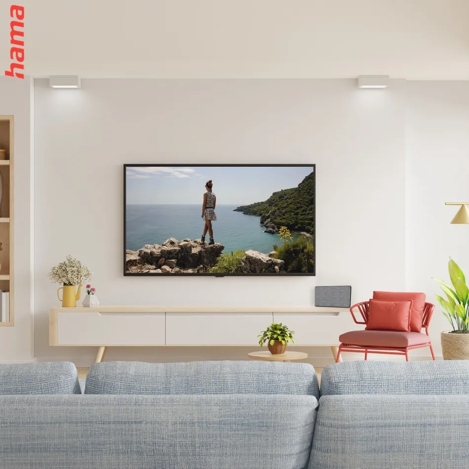 Hama aktívna izbová TV anténa Fabric, DVB-T2, šedá/čierna
