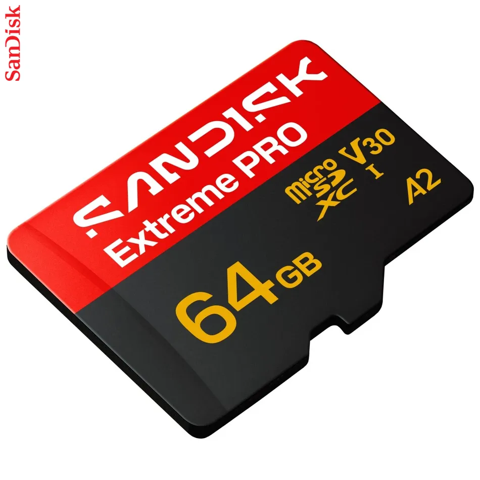 SanDisk microSDXC Extreme PRO 64GB (UHS-I, R200MB/s / W90MB/s, 5K, 4K UHD) + Ad