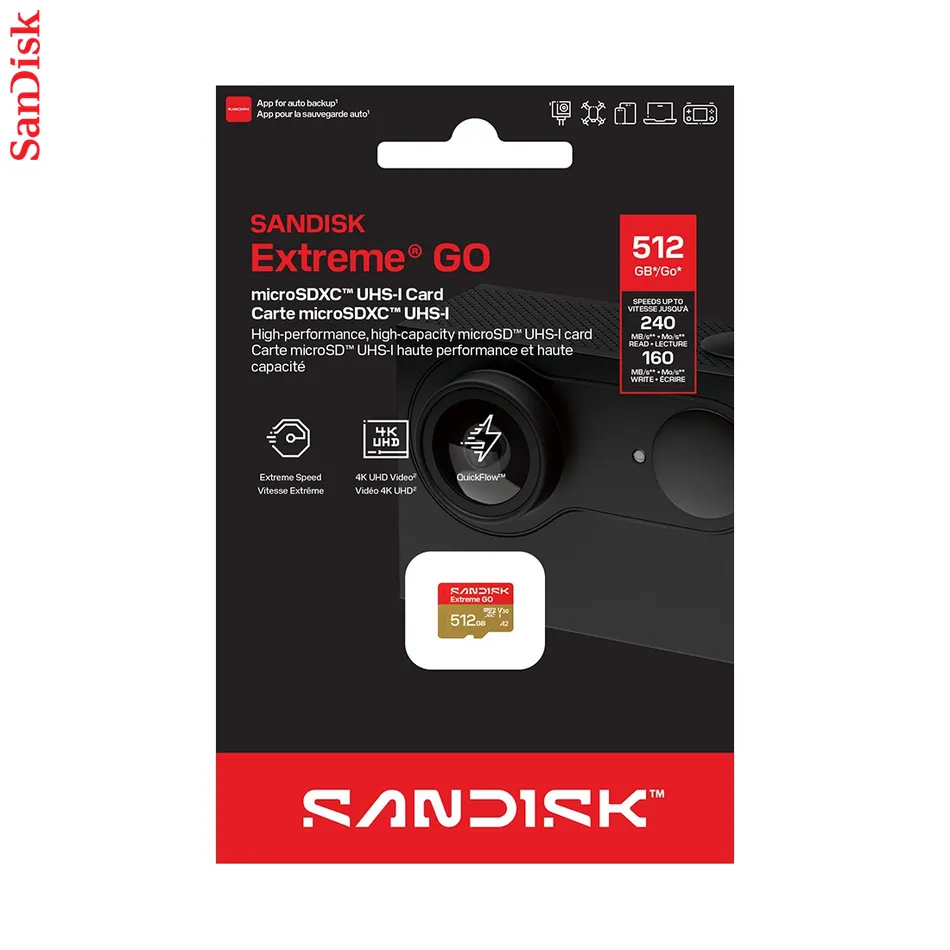 SanDisk microSDXC Extreme GO 512GB (UHS-I, R240MB/s / W160MB/s, 5K)