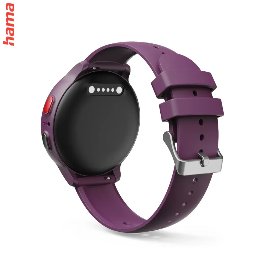 Detské smart hodinky, SIM, GPS, SOS tlačidlo, hlasové/video hovory, fialové
