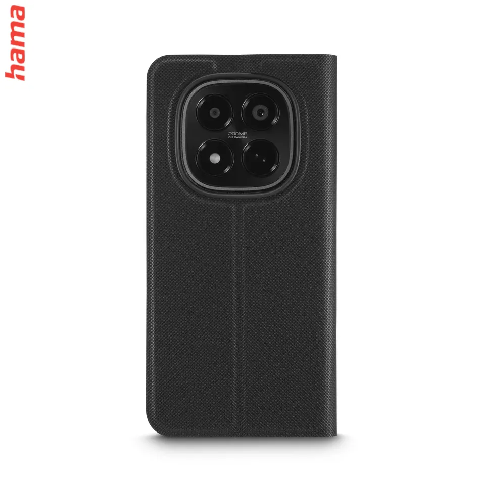 Hama Xiaomi Redmi Note 15 Pro obal, čierne knižkové puzdro, Daily Protect