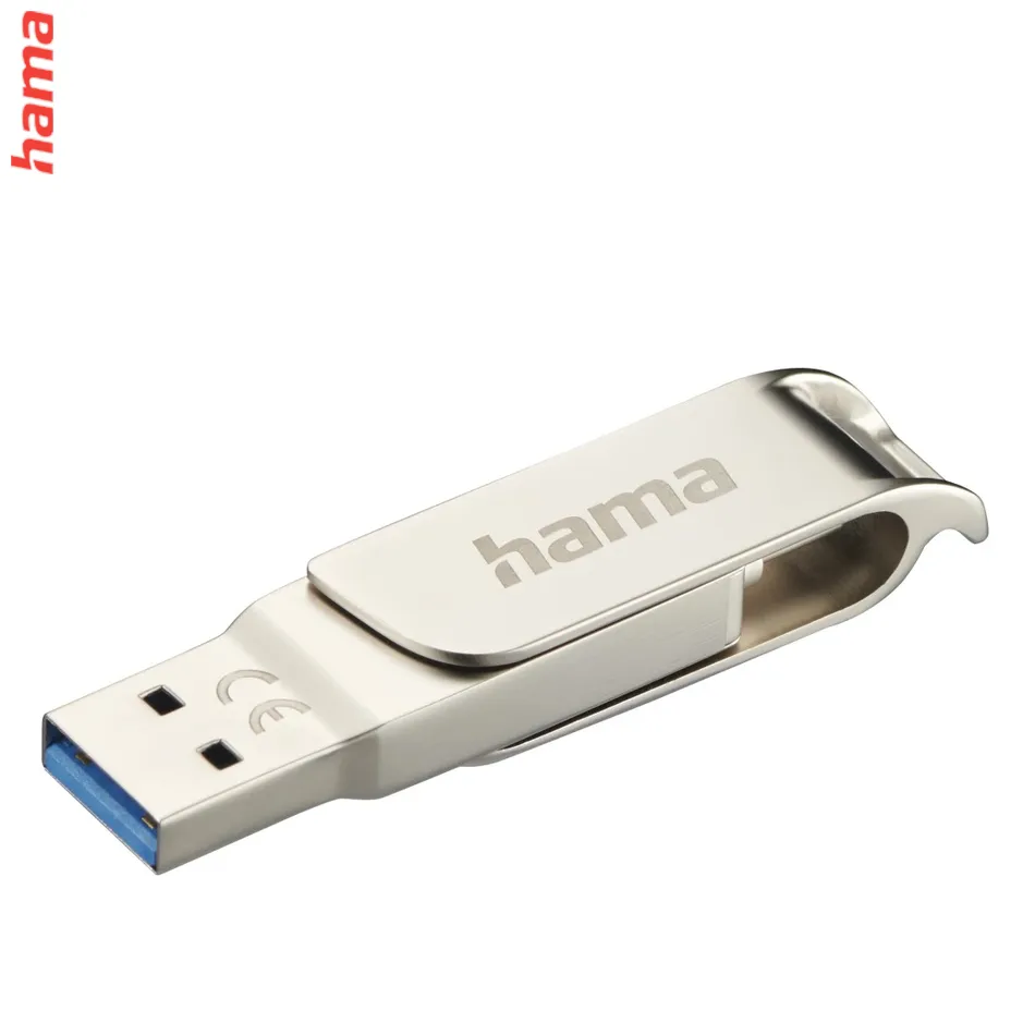Hama USB-C kľúč C-Rotate Pro, 128 GB, kovový, strieborný