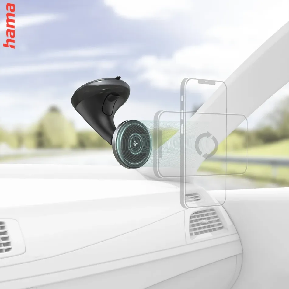 Hama magnetický držiak na mobil do auta Lock, so sacím tanierom