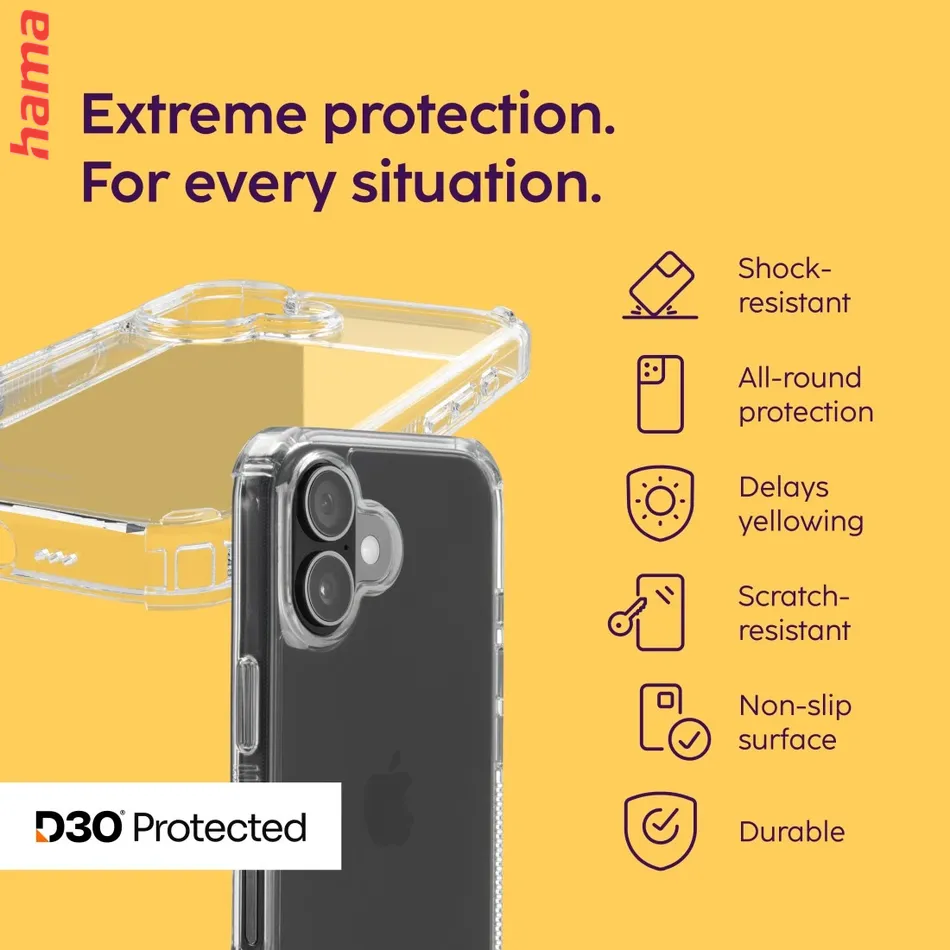 Hama Puzdro na mobil Extreme Protect pre iPhone 17, priehľadné