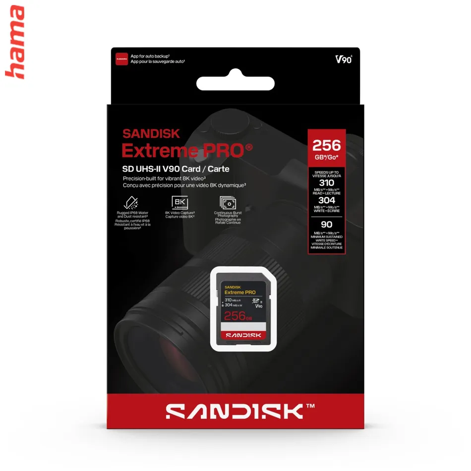 SanDisk SD karta Extreme PRO SDXC 256 GB, UHS-II V90, 310/304 MB/s