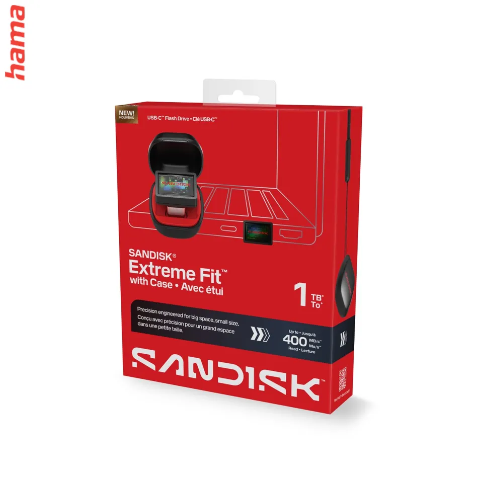 SanDisk Extreme Fit USB-C kľúč 1 TB, 400 MB/s, s puzdrom