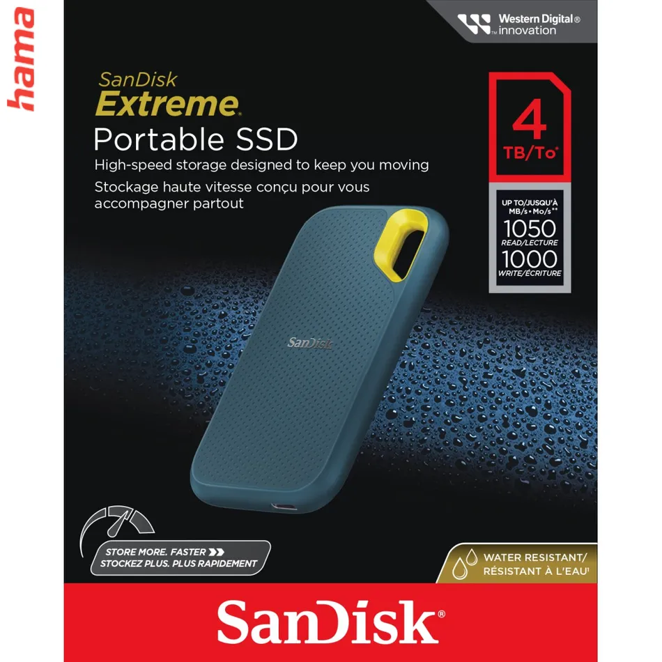 SanDisk Extreme Portable SSD 4 TB, externý SSD disk, USB-C, 1050/1000 MB/s
