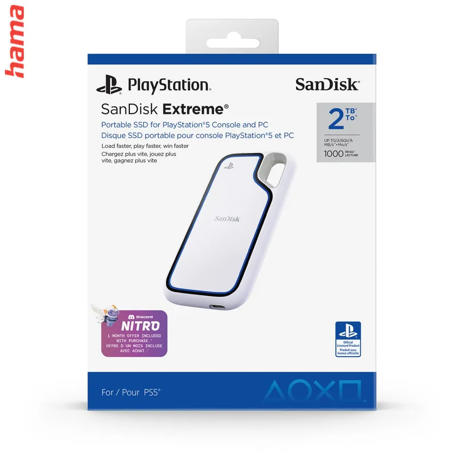 SanDisk Extreme Portable SSD 2 TB pre PS5 a PC, externý SSD disk, 1000 MB/s