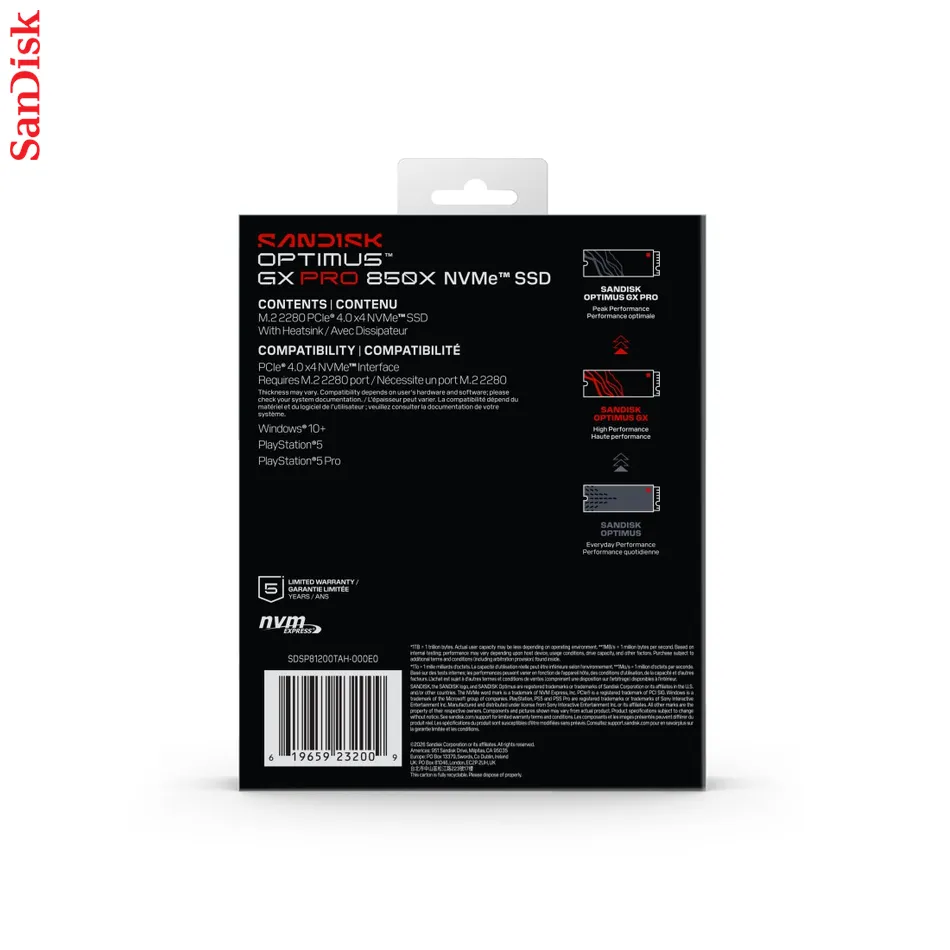 SanDisk Optimus GX PRO 850X 2 TB, interný NVMe SSD disk M.2 s chladičom