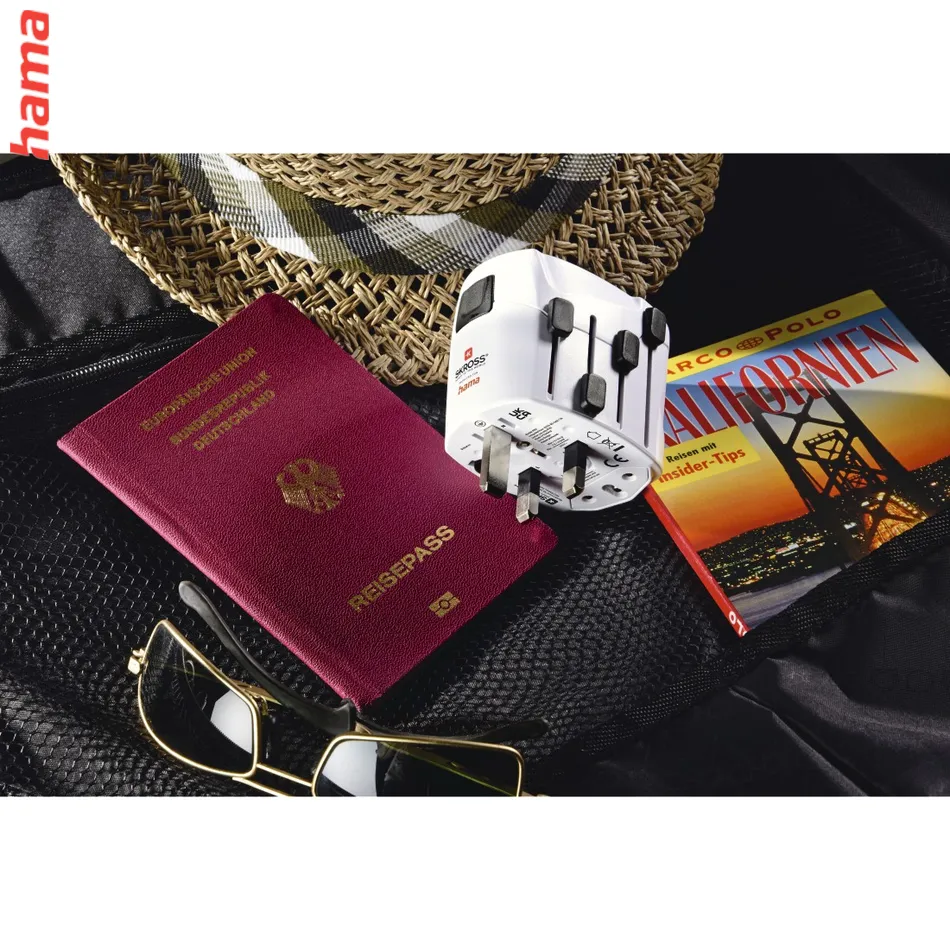 Hama cestovný zásuvkový adaptér World Travel Pro, 3-pól.