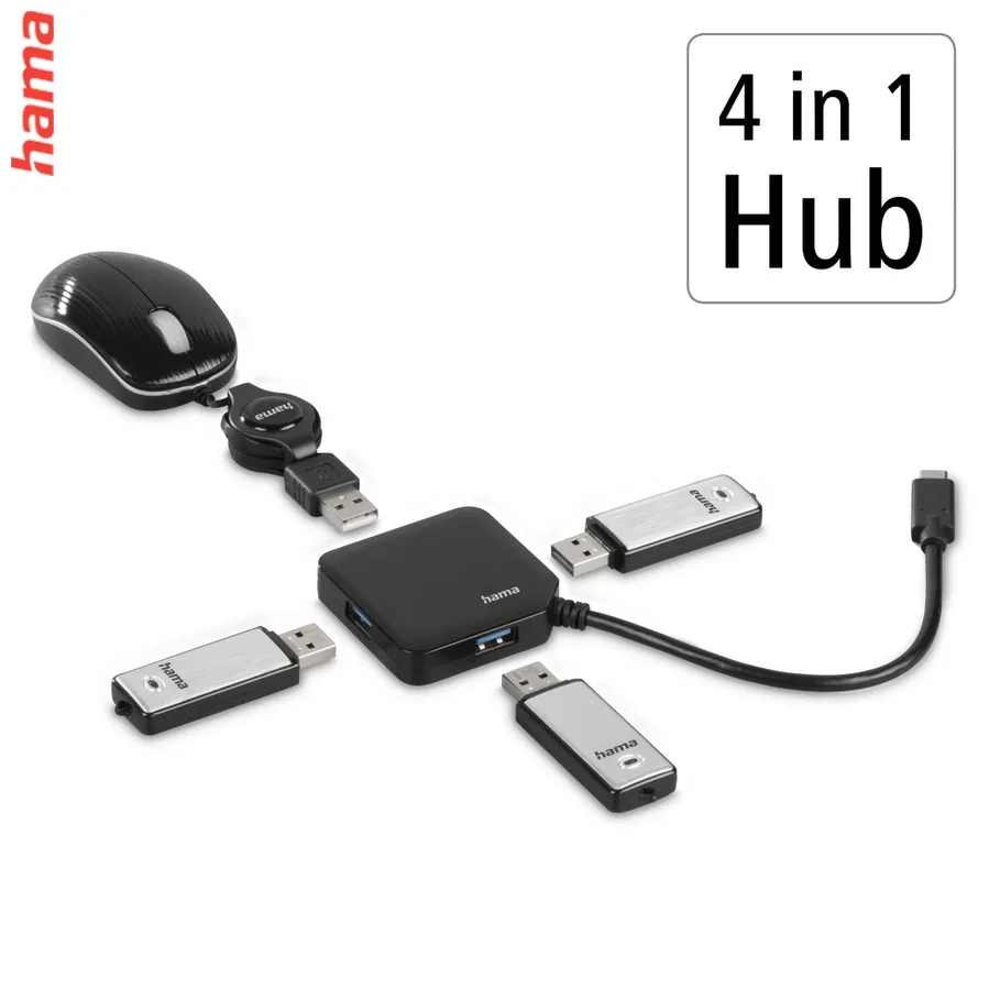 Hama USB-C hub, 1:4, USB 3.2 Gen1