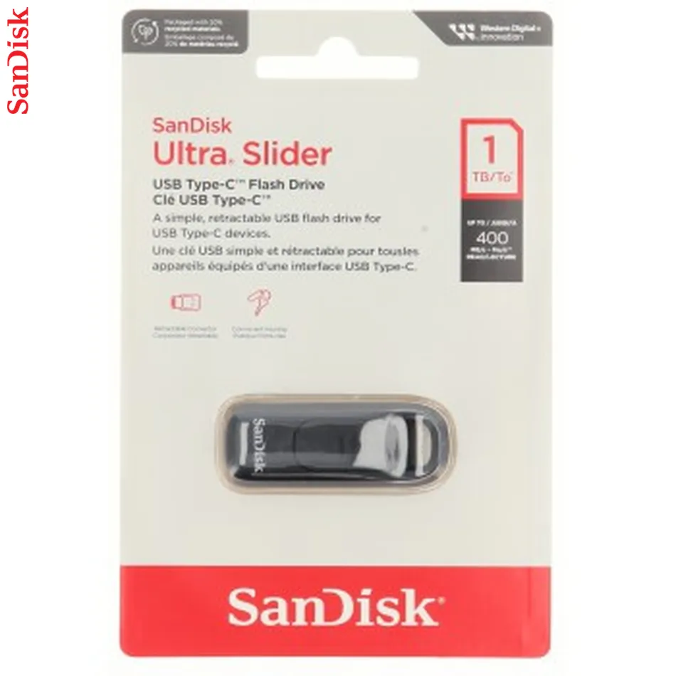 SanDisk Ultra Slider USB Type-C Flash Drive USB 3.2 Gen 1 1 TB, zasúvací konektor