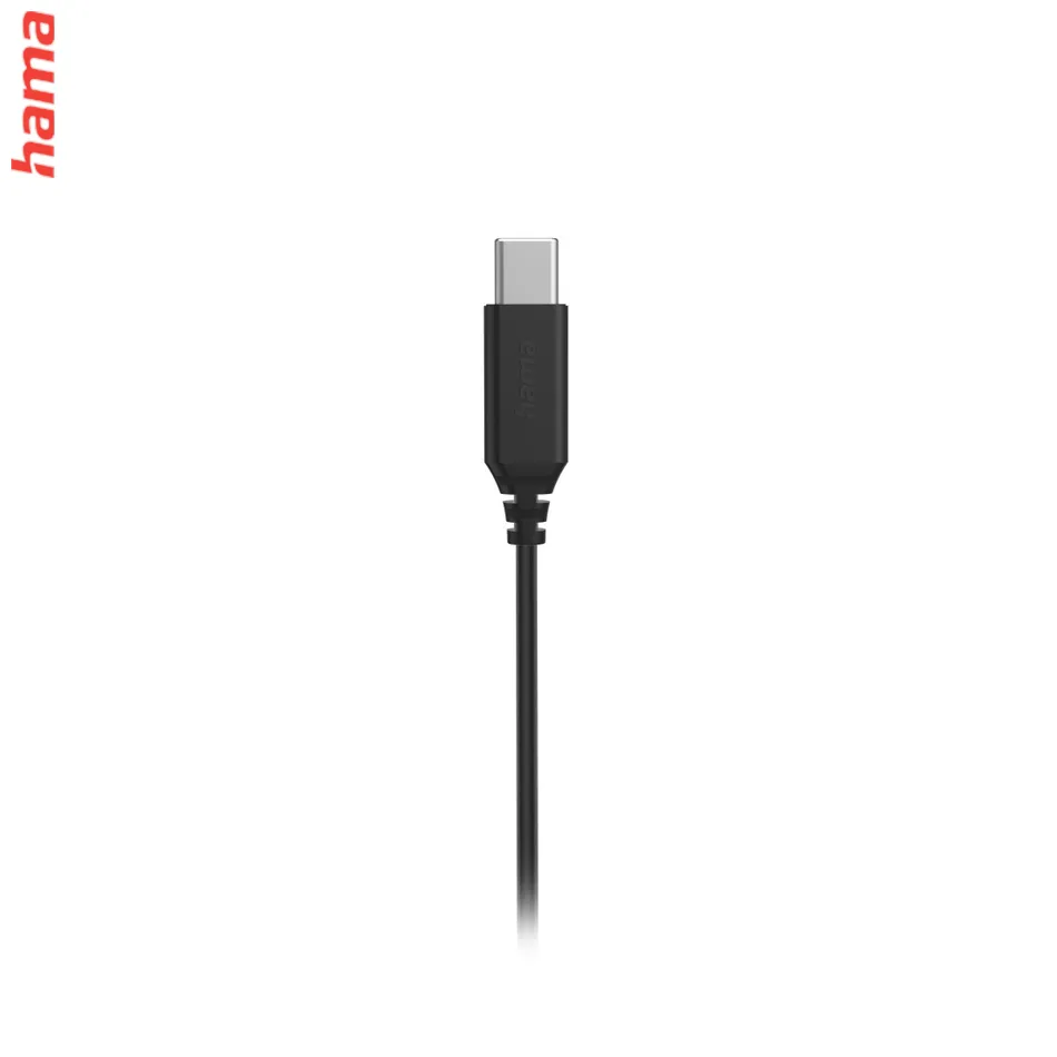 Hama USB-C slúchadlá s mikrofónom Sea II, štuple, čierne