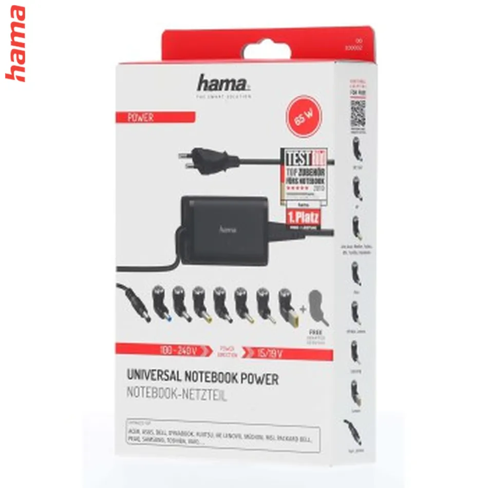 Hama univerzálny napájací adaptér pre notebook, 15/19 V, 65 W