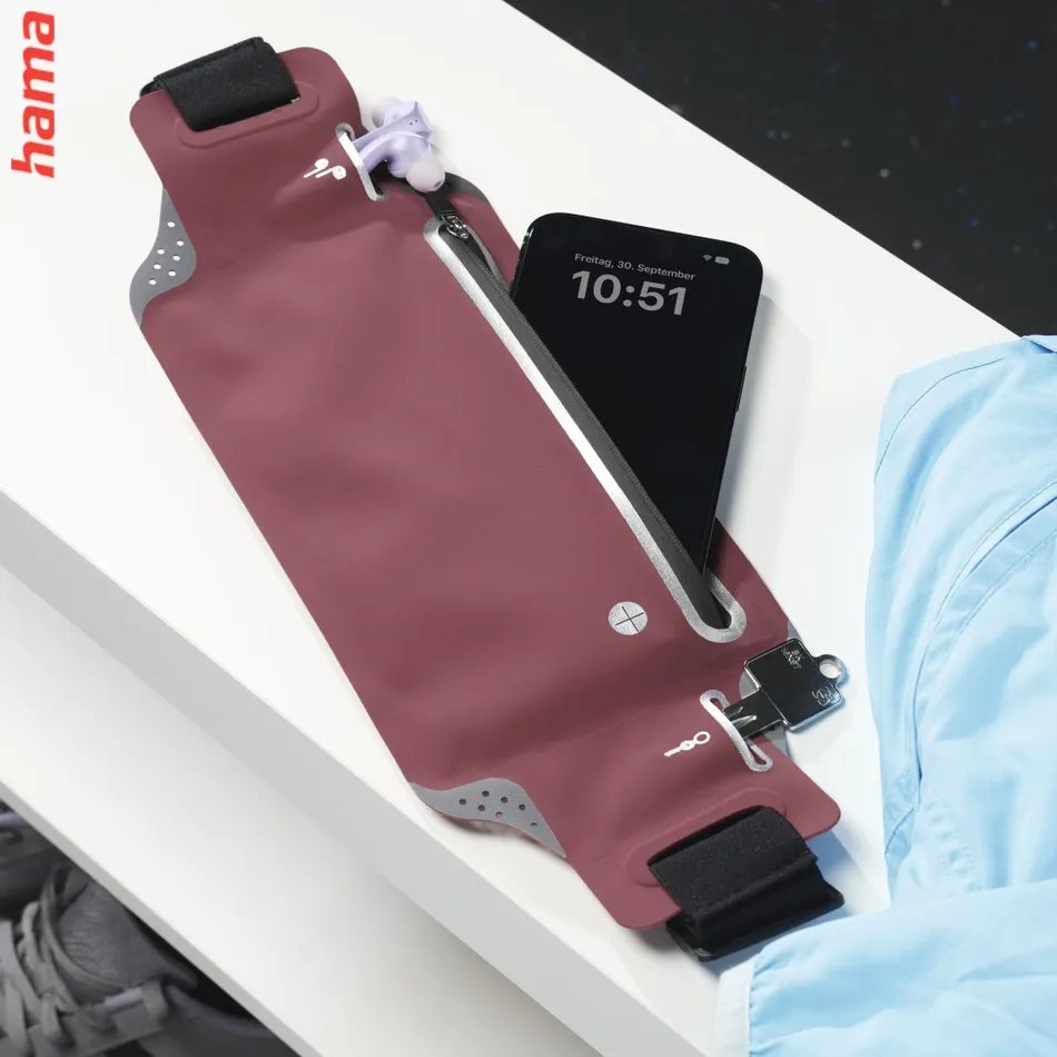 Hama Finest Sports, športová bedrová taštička na mobil, ružová  