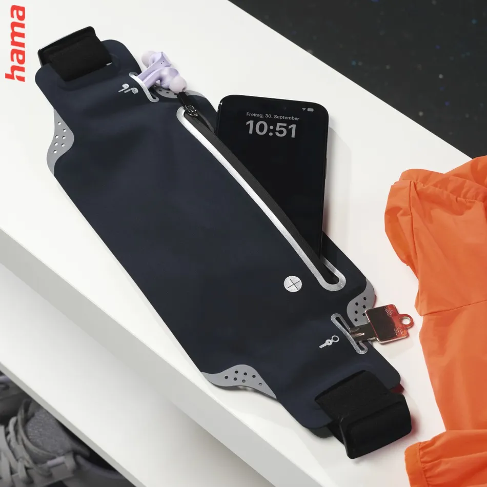Hama Finest Sports, športová bedrová taštička na mobil, Lycra, antracitová  