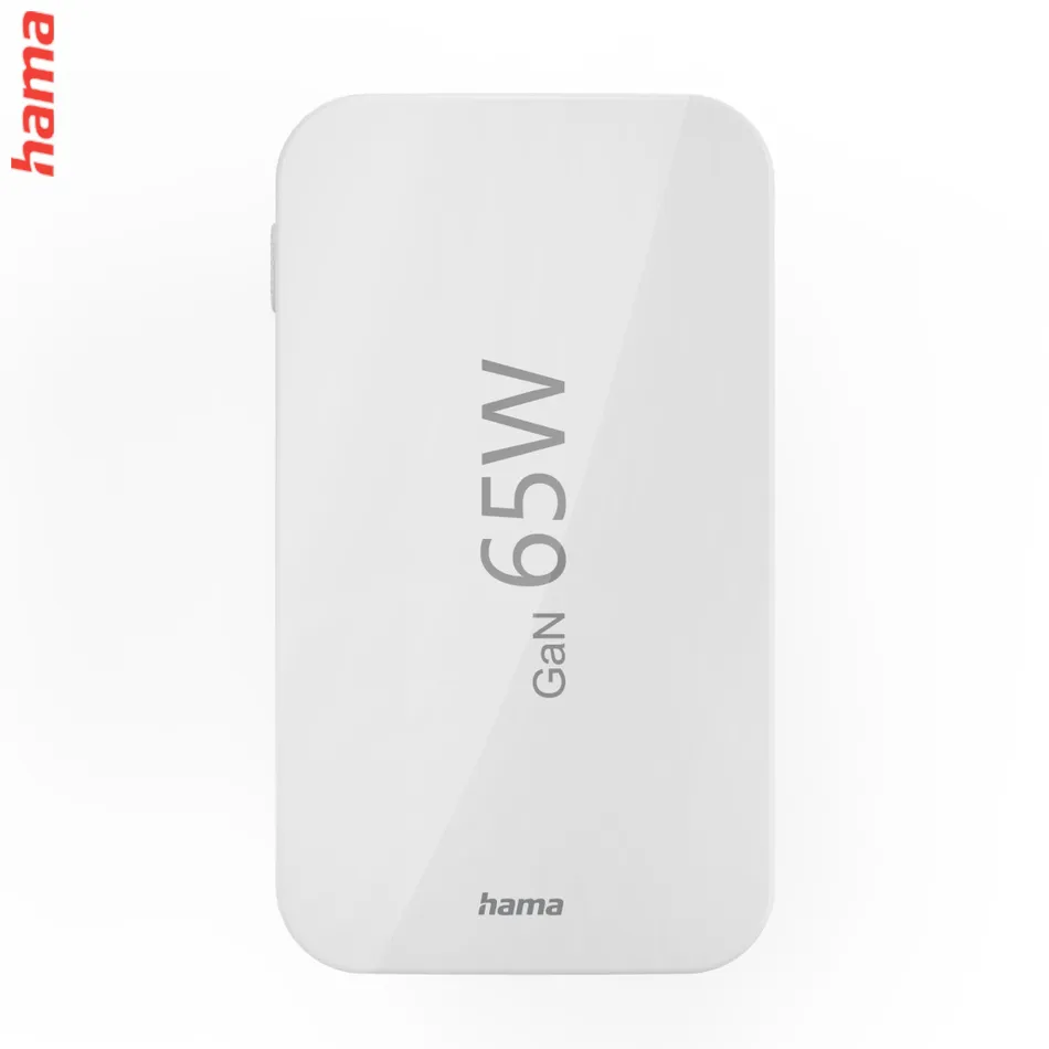 Hama rýchla USB nabíjačka GaN 2x USB-C + USB-A, PD/QC 65 W, plochá, skladacia  