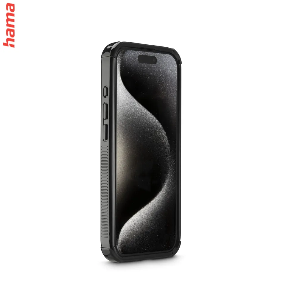 Hama Extreme Protect, kryt pre Apple iPhone 15 Pro, materiál D3O®, priehľadný čierny  