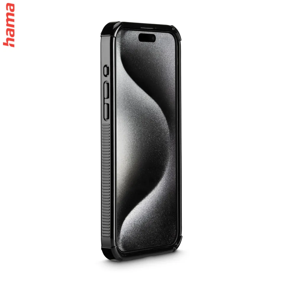 Hama Extreme Protect, kryt pre Apple iPhone 15 Pro Max, materiál D3O®, priehľadný čierny  