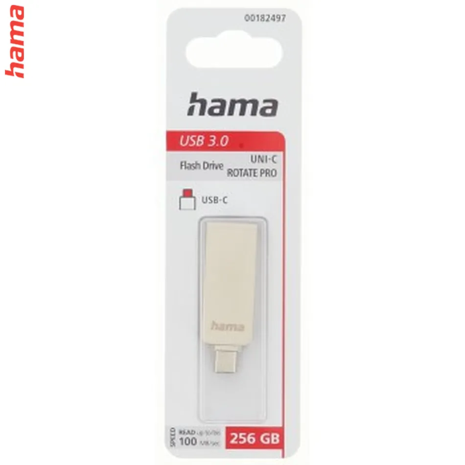 Hama Uni C Rotate Pro, 256GB USB-C flash disk, strieborný  