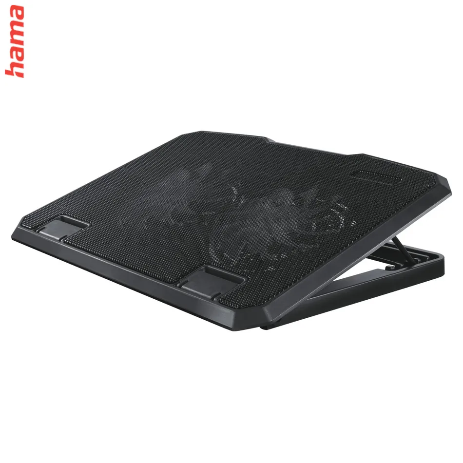 Hama chladiaci stojan pre notebook Black Metal, naklápací, 2 ventilátory, modré podsvietenie, tichý