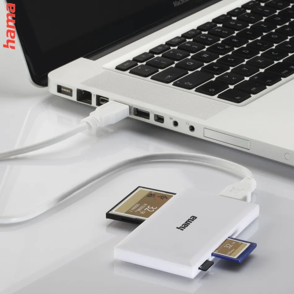 Hama USB 3.0 multi čítačka kariet, SD/micro SD, CF, MS, biela