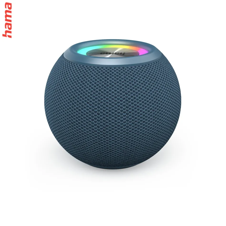 Hama Ball, Bluetooth reproduktor, 5 W, LED podsvietenie, AUX-in, USB-A, microSD slot, modrý