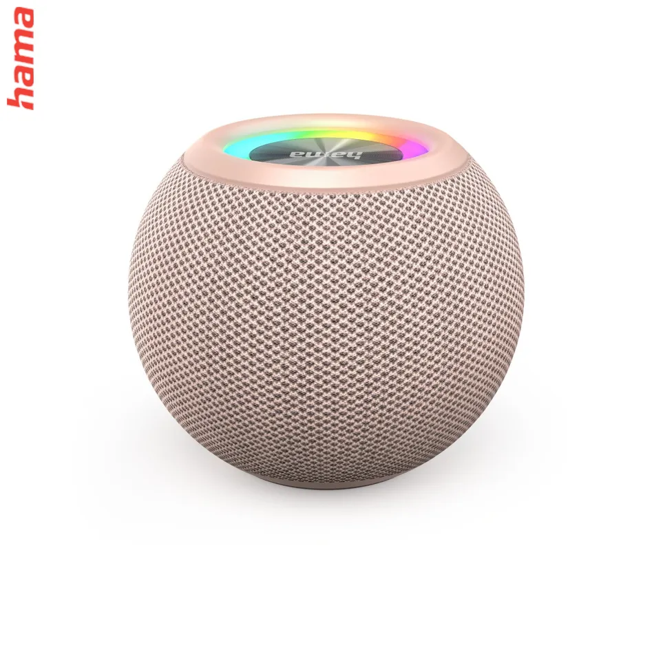 Hama Ball, Bluetooth reproduktor, 5 W, LED podsvietenie, AUX-in, USB-A, microSD slot, ružový