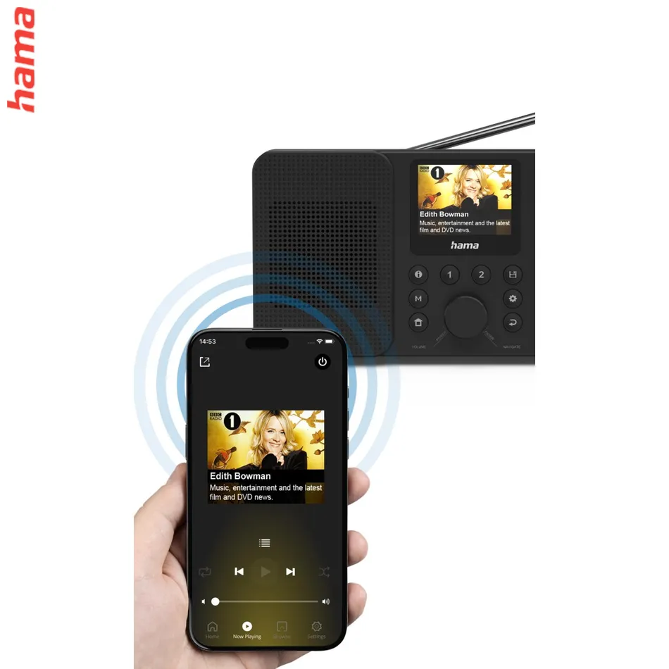 Hama digitálne a internetové rádio DIR3300SBT, FM/DAB/DAB+/Bluetooth, čierne, ovládanie App